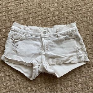 A&F White Denim Shorts 2”